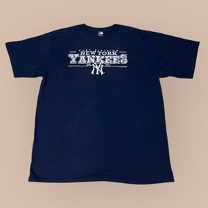 New York Yankees Shirt Mens L American League East Division MLB Stadium Blue